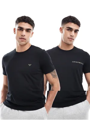 Emporio Armani Bodywear 2 pack lounge logoband t-shirts in
