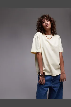 Topshop Premium basic short sleeve tee in buttermilk