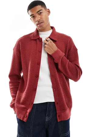 Another Influence Heavy textured button through overshirt in