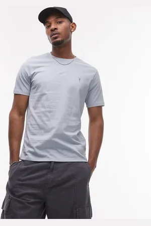 AllSaints Brace brushed cotton t-shirt in willow blue