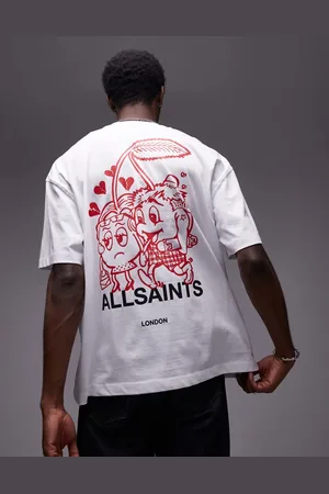 AllSaints Breakup back graphic t-shirt in white