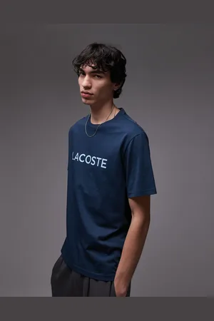 Lacoste Loungewear t-shirt in blue with logo print