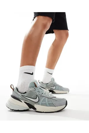Nike V2K Run trainers in washed blue and off white