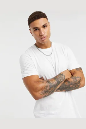 JACK & JONES Essentials longline t-shirt with curve hem in