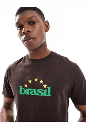 ASOS Cropped t-shirt with Brasil sports graphic in