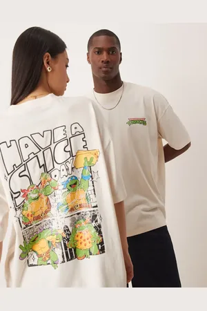 ASOS Unisex oversized t-shirt with Teenage Mutant Ninja Turtles in stone