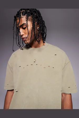 ASOS Oversized boxy heavyweight washed t-shirt 220gsm in stone