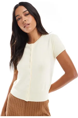 Stradivarius Knitted short sleeve cardigan in