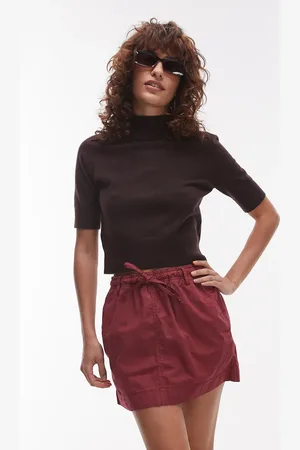 Topshop Pull on utility skirt in stone