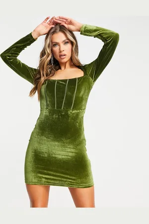 NaaNaa Square neck velvet dress in velvet