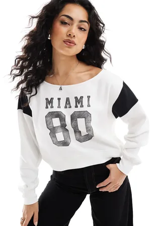 Hollister Cropped off the shoulder miami jumper in
