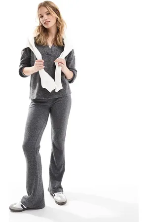 VERO MODA Supersoft flared trouser co-ord in dark melange