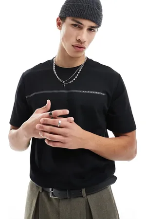 JACK & JONES Oversized t-shirt with chest stripe logo in