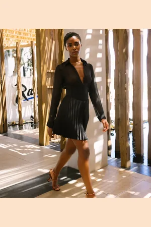 Labelrail X Eva Apio pleated corset mini shirt dress in