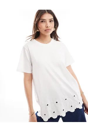 ASOS Embroidered hem t-shirt in