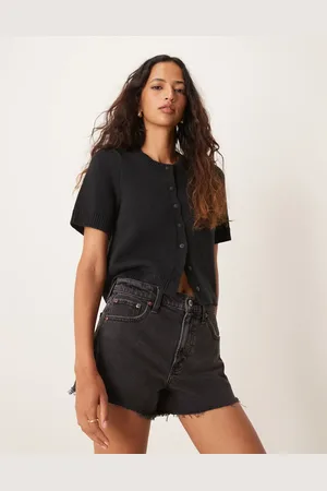 Abercrombie & Fitch High rise dad denim short in