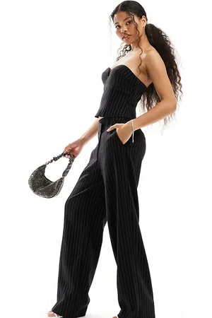 4th & Reckless Exclusive straight leg trousers co-ord in pinstripe