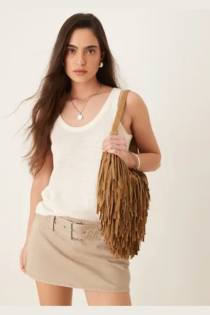 MANGO Linen vest in beige