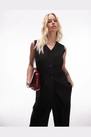 Topshop Fitted longline waistcoat in