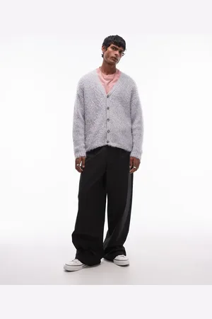 Topman Relaxed fit fluffy cardigan in marl