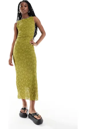 Pull&Bear Textured sleeveless maxi dress in