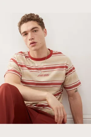 Santa Cruz Stripe t-shirt in red and beige