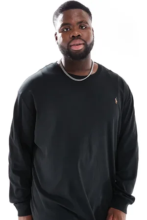 Ralph Lauren Big & Tall icon logo pima cotton long sleeve t-shirt in