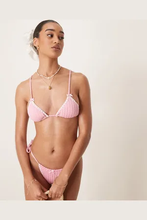 Wild Lovers Coconut Bay crochet contrast triangle bikini top