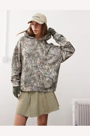 COLLUSION Boxy fit hoodie in washed woodland