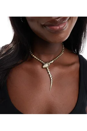 ASOS ASOS DESIGN Curve necklace with pull through snake design in tone