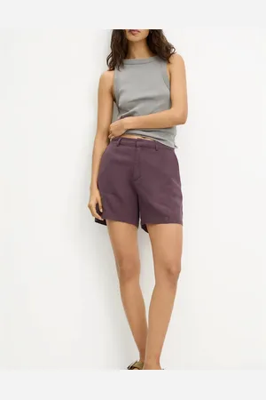 Pull&Bear Linen look short in burgundy
