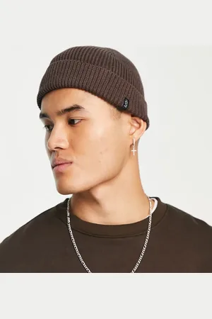 ADPT. Ribbed fisherman beanie in chocolate
