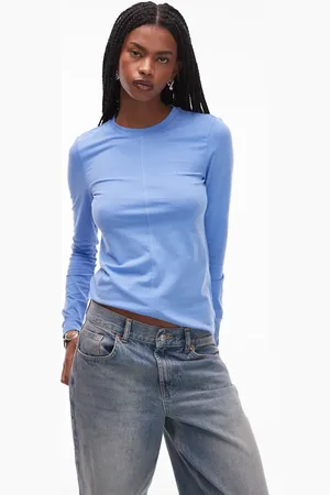 & OTHER STORIES Jersey fitted long sleeve top with front seam in