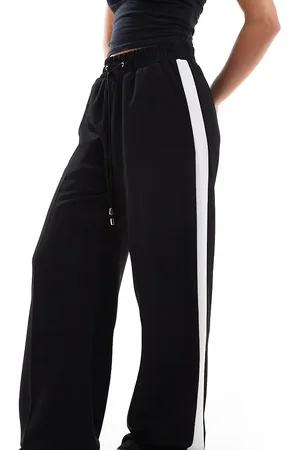 River Island Wide leg jogger trouser with side stripe in