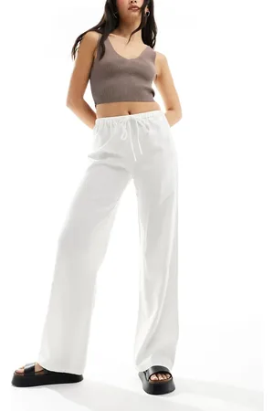 Pull&Bear High waisted linen trousers in