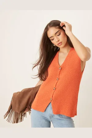 ASOS Slub knit relaxed fit waistcoat in