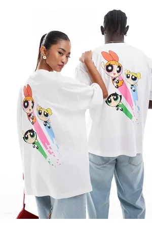 ASOS Unisex oversized t-shirt with The Powerpuff Girls prints in