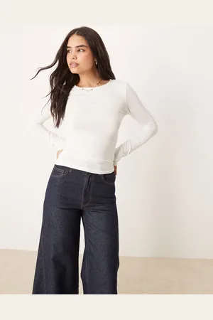 Gina Tricot Soft Touch slim fit long sleeve crew neck top in