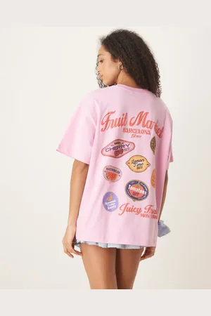 ASOS Oversized t-shirt with fruit market graphic in light