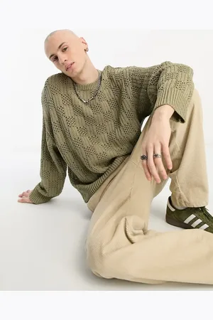 Weekday Cypher macrame knitted jumper in mole