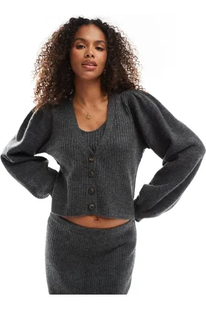 AWARE Chunky soft cardigan co-ord in dark melange