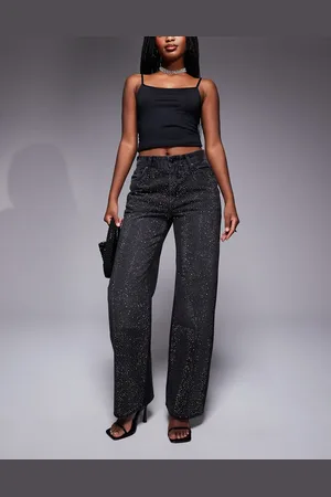 River Island Embellished relaxed straight jean in
