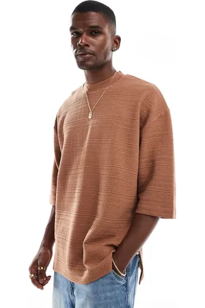 ASOS Oversized half sleeve textured t-shirt in