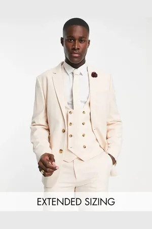 ASOS Wedding skinny suit jacket with micro texture in stone