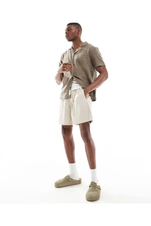 Only & Sons Linen mix worker short in beige