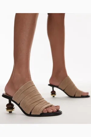 & OTHER STORIES Ball detail statement sandalette suede sandals in light beige