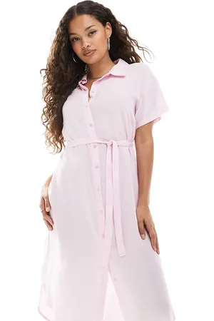 VERO MODA Shirt midi dress with tie belt in