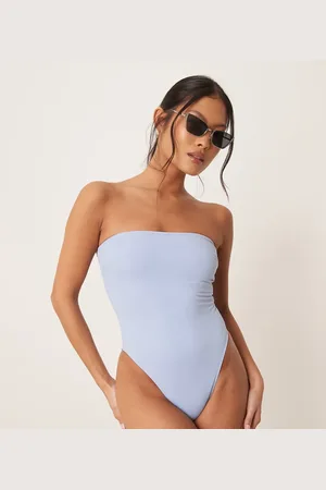 ASOS ASOS DESIGN Petite Maya sleek bandeau padded swimsuit in