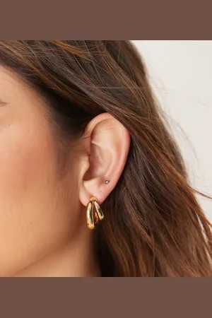 ASOS 14k plated multirow hoop earrings
