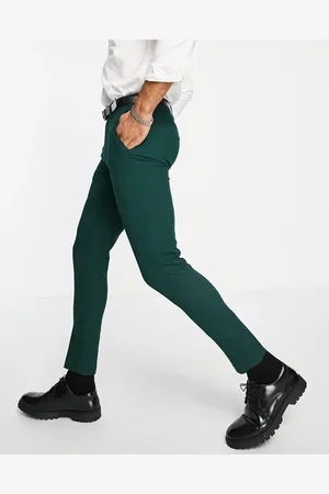 ASOS Wedding super skinny suit trousers in forest micro texture